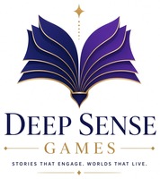 Deep Sense Games logo — open book with star